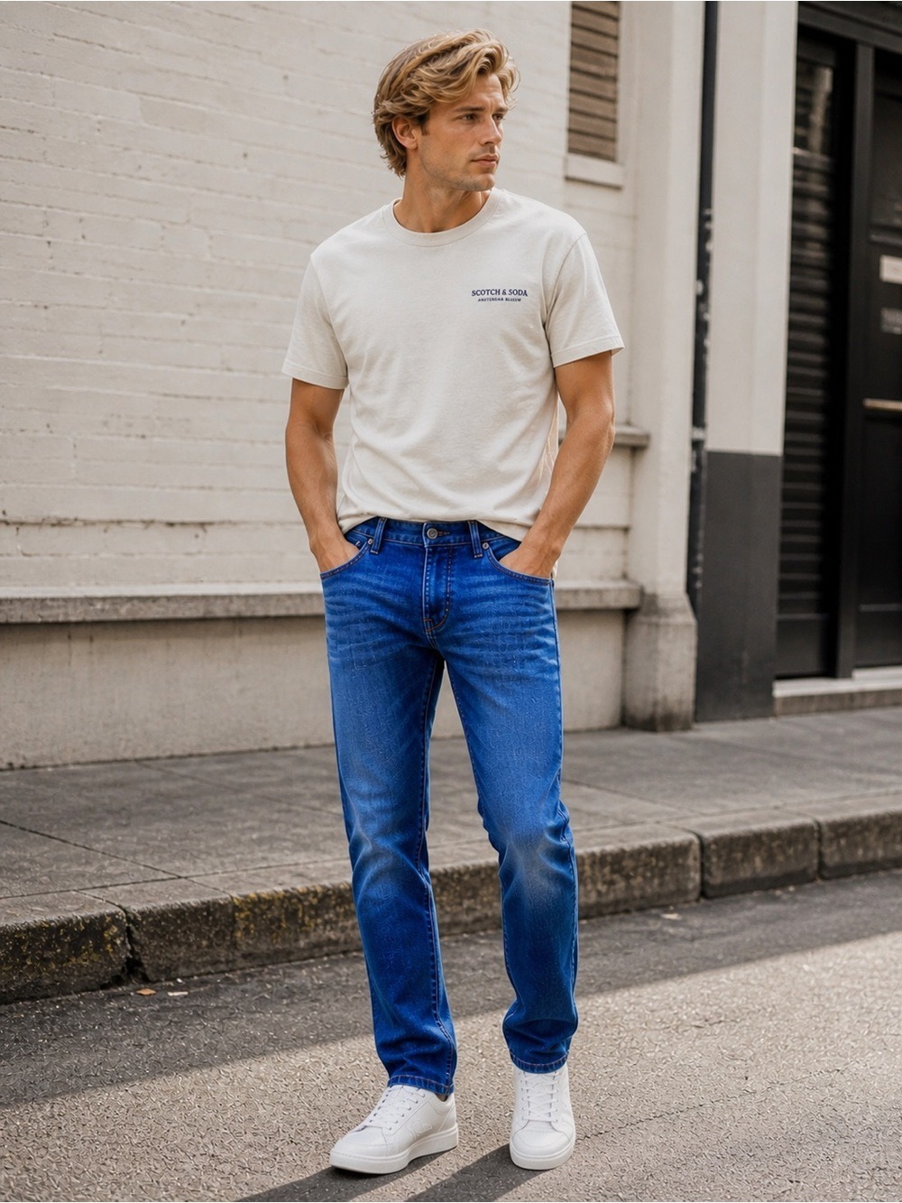 Scotch & Soda Ralston Men’s indigo Blue Jeans Size 32 Slim Straight Button Fly